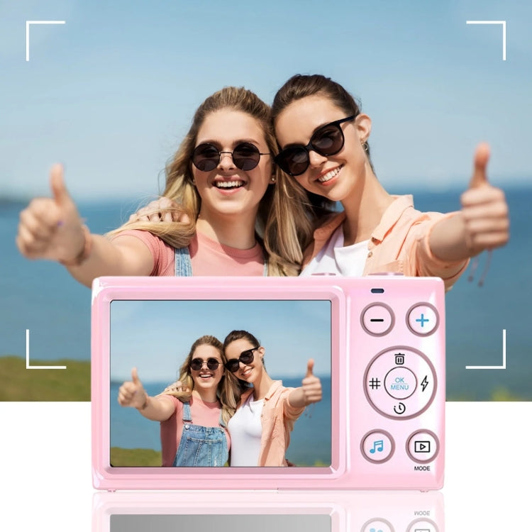 Fotocamera digitale con display da 2,8 pollici Videocamera HD 4K da 64 MP con zoom digitale 18x, White, Pink, Black