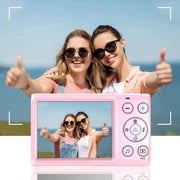 Fotocamera digitale con display da 2,8 pollici Videocamera HD 4K da 64 MP con zoom digitale 18x, White, Pink, Black