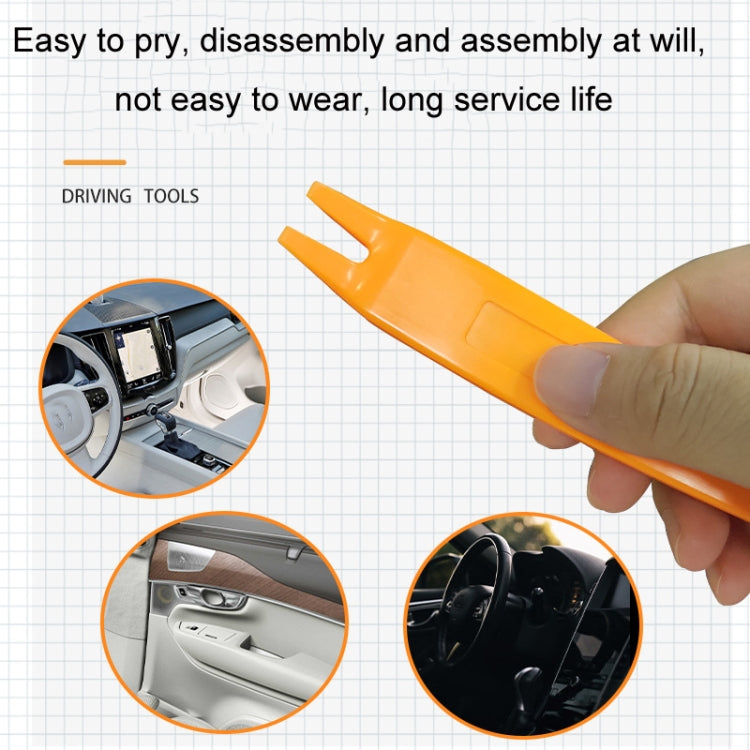 Strumento di assemblaggio per smontaggio audio per auto con filo nascosto per registratore di guida da 10 pezzi, Orange, Black