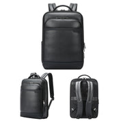 Bopai 61-122391 Zaino per laptop da lavoro in pelle bovina di grande capacità a primo strato con porta USB + tipo C, 61-122391