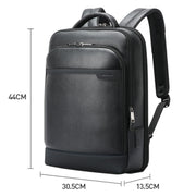 Bopai 61-122391 Zaino per laptop da lavoro in pelle bovina di grande capacità a primo strato con porta USB + tipo C, 61-122391