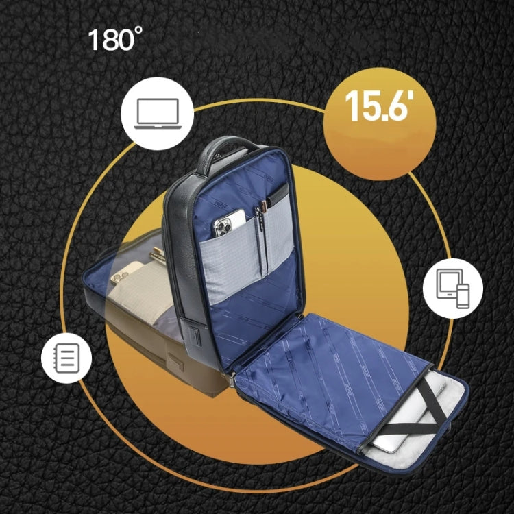 Zaino lavoro in pelle bovina con porta USB e Type-C