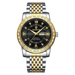 Orologio al quarzo luminoso con doppio calendario BINBOND B2202, Inter-gold-Blue, Inter-gold-Green, Inter-gold-Black, Inter-gold-White, Full-gold-Gold, Full-gold-Black, White Steel-Blue, White Steel-Black, White Steel-White, Black Steel-Black-White Nail