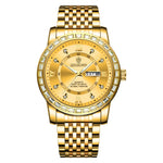 Orologio al quarzo luminoso con doppio calendario BINBOND B2202, Inter-gold-Blue, Inter-gold-Green, Inter-gold-Black, Inter-gold-White, Full-gold-Gold, Full-gold-Black, White Steel-Blue, White Steel-Black, White Steel-White, Black Steel-Black-White Nail
