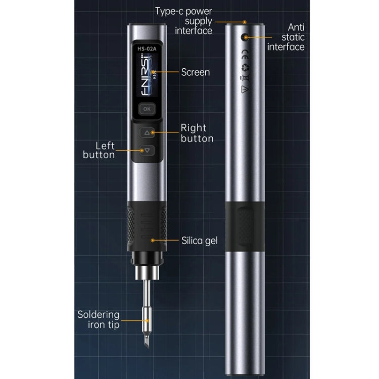 Set di saldatori portatili a temperatura costante FNIRSI, HS-02A Standard-B Round Tip, HS-02A Standard 6 Head, HS-02A Upgrade B+C2C Line+90W US Plug, HS-02A Upgrade B+C2C Line+100W US Plug+EU Adapter, HS-02A Upgrade 6 Head+C2C Line+90W US Plug         ...