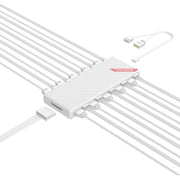 COOLMOON AM10 ARGB+PWM Ventola splitter con controllo della temperatura a 10 porte doppie 5V 3Pin HUB