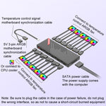 COOLMOON AM10 ARGB+PWM Ventola splitter con controllo della temperatura a 10 porte doppie 5V 3Pin HUB