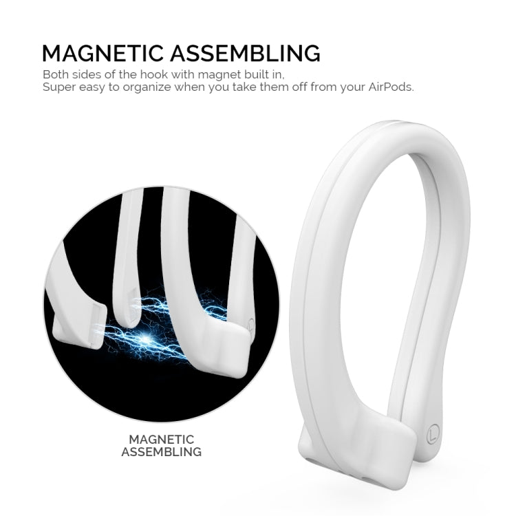 AhaStyle PT78 1 paio di auricolari wireless magnetici in silicone con ganci anti-perdita per Apple AirPods 1/2/3/Pro/Pro 2