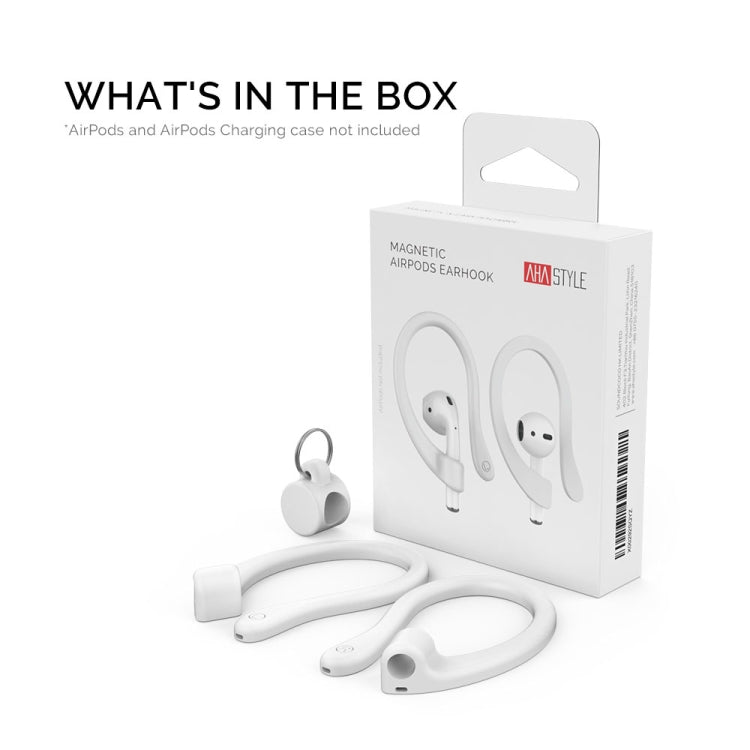 AhaStyle PT78 1 paio di auricolari wireless magnetici in silicone con ganci anti-perdita per Apple AirPods 1/2/3/Pro/Pro 2