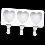 Stampo per budino fai-da-te modello gelato a forma di cuore con 3 griglie senza bastoncino, 3 Grids Heart