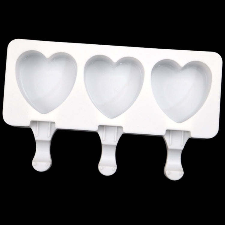 Stampo per budino fai-da-te modello gelato a forma di cuore con 3 griglie senza bastoncino, 3 Grids Heart