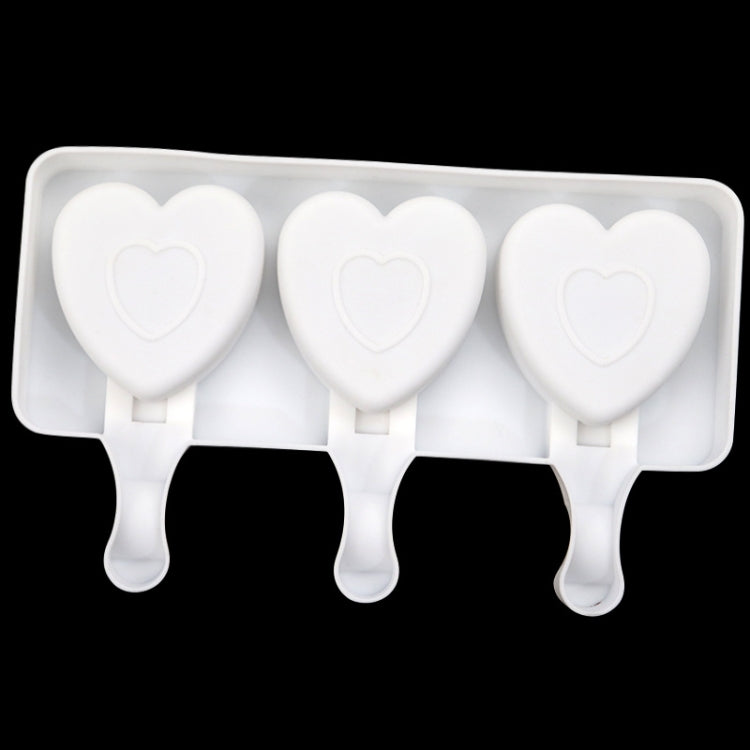 Stampo per budino fai-da-te modello gelato a forma di cuore con 3 griglie senza bastoncino, 3 Grids Heart
