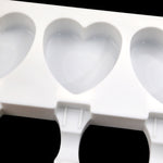 Stampo per budino fai-da-te modello gelato a forma di cuore con 3 griglie senza bastoncino, 3 Grids Heart