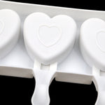 Stampo per budino fai-da-te modello gelato a forma di cuore con 3 griglie senza bastoncino, 3 Grids Heart