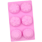 6 griglie 3 gruppi stampo per torta in silicone a forma di fiore cottura fai da te modello di sapone fatto a mano stampo per torta luna girasole, 6 Grids Flower