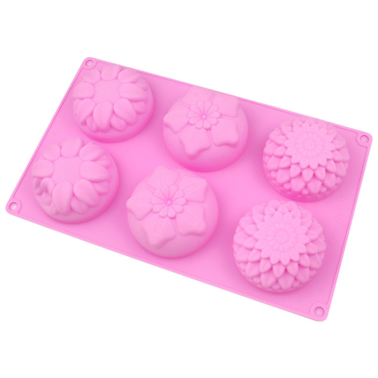 6 griglie 3 gruppi stampo per torta in silicone a forma di fiore cottura fai da te modello di sapone fatto a mano stampo per torta luna girasole, 6 Grids Flower