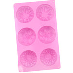 6 griglie 3 gruppi stampo per torta in silicone a forma di fiore cottura fai da te modello di sapone fatto a mano stampo per torta luna girasole, 6 Grids Flower
