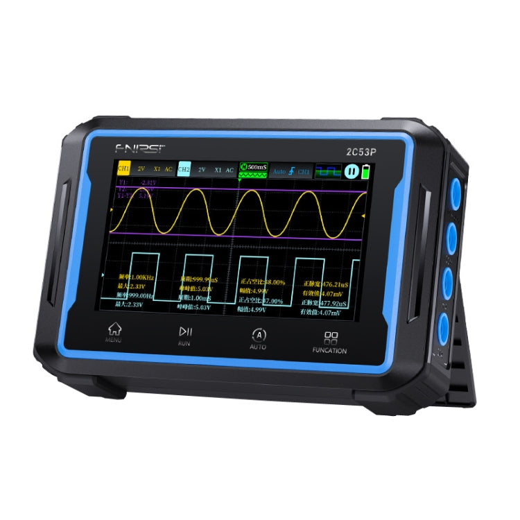 FNIRSI 2C53P Generatore di segnali multimetro per oscilloscopio digitale a schermo piatto a doppio canale 3 in 1, 2C53P
