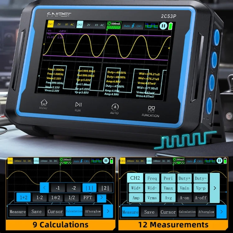 FNIRSI 2C53P Generatore di Segnali Multimetro 3 in 1