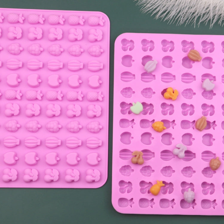 66 stampi per fondente in silicone per frutta a griglie, mini stampi per caramelle, 66 Grids Fruit