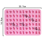 66 stampi per fondente in silicone per frutta a griglie, mini stampi per caramelle, 66 Grids Fruit