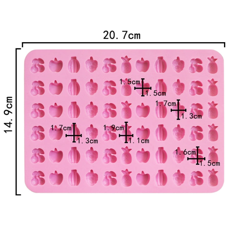 66 stampi per fondente in silicone per frutta a griglie, mini stampi per caramelle, 66 Grids Fruit
