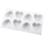 Stampo per cioccolato in silicone a forma di cuore con 8 griglie. Stampo per sapone aromatico fatto a mano, 8 Grids Heart