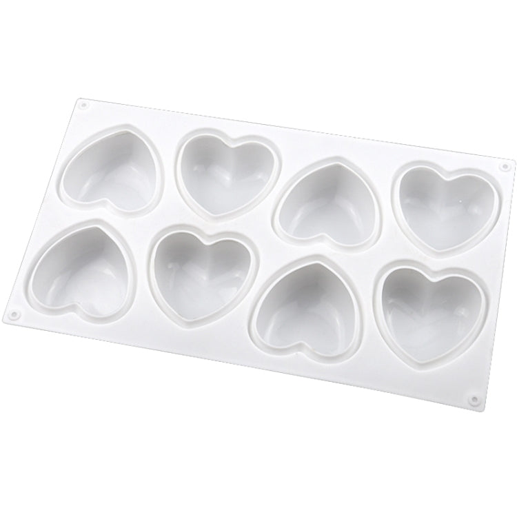 Stampo per cioccolato in silicone a forma di cuore con 8 griglie. Stampo per sapone aromatico fatto a mano, 8 Grids Heart