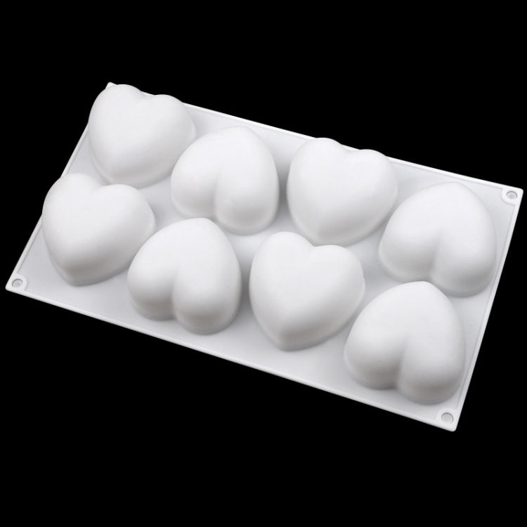 Stampo per cioccolato in silicone a forma di cuore con 8 griglie. Stampo per sapone aromatico fatto a mano, 8 Grids Heart