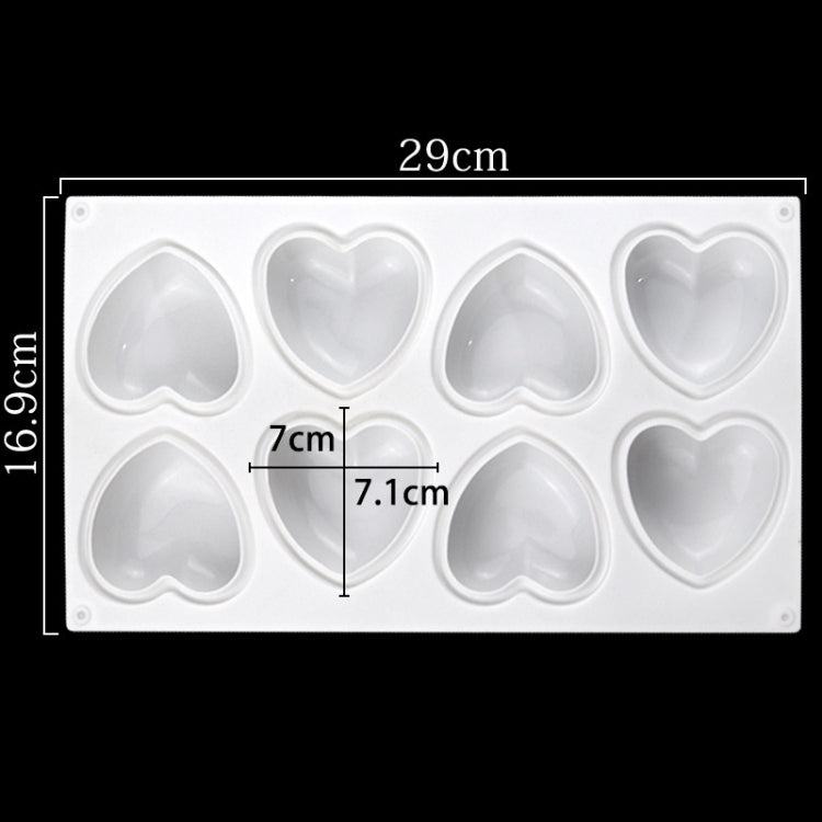 Stampo per cioccolato in silicone a forma di cuore con 8 griglie. Stampo per sapone aromatico fatto a mano, 8 Grids Heart