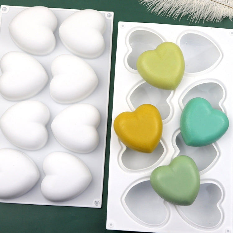 Stampo per cioccolato in silicone a forma di cuore con 8 griglie. Stampo per sapone aromatico fatto a mano, 8 Grids Heart