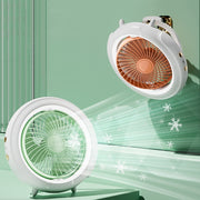 Ventilatore pieghevole da tavolo con luce notturna Mini ventilatore da campeggio appeso, Orange Basic, Green Basic, Orange Upgraded, Green Upgraded
