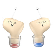 1 paio di amplificatori acustici per apparecchi acustici intrauricolari invisibili per anziani e non udenti, 1pair Black, 1pair Skin, 1pair Red and Blue