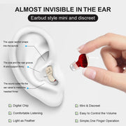 1 paio di amplificatori acustici per apparecchi acustici intrauricolari invisibili per anziani e non udenti, 1pair Black, 1pair Skin, 1pair Red and Blue