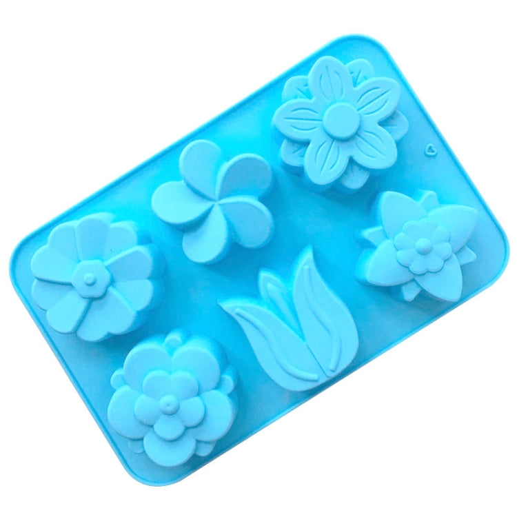 Stampo per torta da forno in silicone con 6 griglie, stampo per sapone fatto a mano fai-da-te, 6 Grids Flower