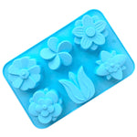 Stampo per torta da forno in silicone con 6 griglie, stampo per sapone fatto a mano fai-da-te, 6 Grids Flower