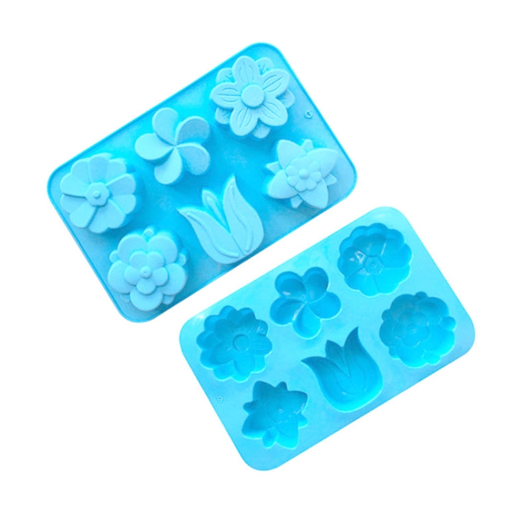 Stampo per torta da forno in silicone con 6 griglie, stampo per sapone fatto a mano fai-da-te, 6 Grids Flower