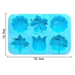 Stampo per torta da forno in silicone con 6 griglie, stampo per sapone fatto a mano fai-da-te, 6 Grids Flower