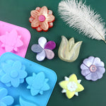 Stampo per torta da forno in silicone con 6 griglie, stampo per sapone fatto a mano fai-da-te, 6 Grids Flower