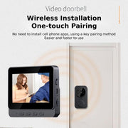 Campanello citofono visivo wireless 2.4G Schermo IPS da 4,3 pollici con visione notturna del monitor della fotocamera, M12
