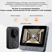 Campanello citofono visivo wireless 2.4G Schermo IPS da 4,3 pollici con visione notturna del monitor della fotocamera, M12