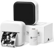 Phomemo M02X Stampante tascabile senza inchiostro Bluetooth Macchina per la creazione di adesivi termici portatili, White, Green