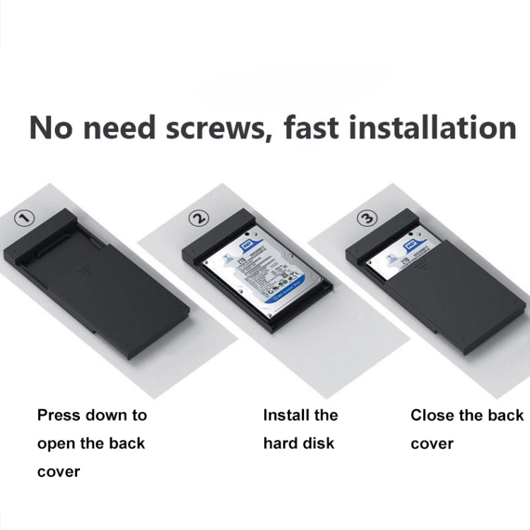 SSD esterno per laptop senza attrezzi Blueendless MR23S SATA da 2,5 pollici per disco rigido mobile, USB3.0, Type-C
