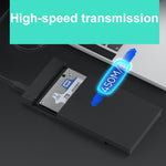 SSD esterno per laptop senza attrezzi Blueendless MR23S SATA da 2,5 pollici per disco rigido mobile, USB3.0, Type-C