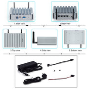 HYSTOU P09B-J4125-4L 8 GB DDR4 + 128 GB SSD Computer industriale Percorso morbido da mini console server HTPC multi-rete 2.5G, With EU Adapter, With US Adapter, With UK Adapter