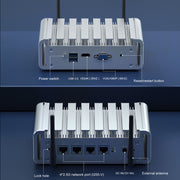 HYSTOU P09B-J4125-4L 8 GB DDR4 + 128 GB SSD Computer industriale Percorso morbido da mini console server HTPC multi-rete 2.5G, With EU Adapter, With US Adapter, With UK Adapter