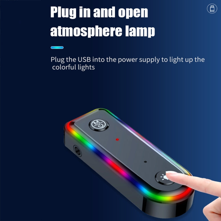Q3 Adattatore audio per auto con ricevitore audio Bluetooth RGB 2 in 1 RGB, Q3