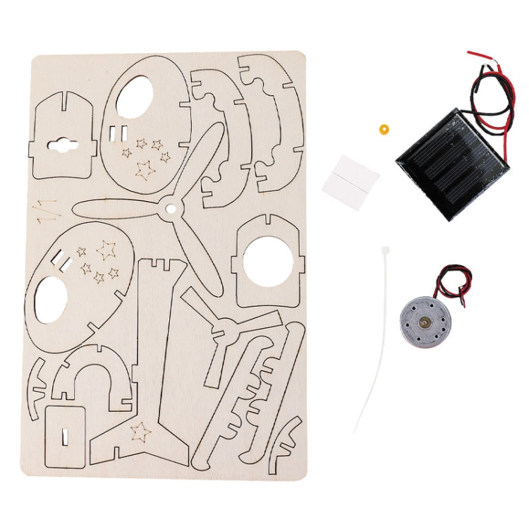 Tecnologia per elicotteri solari fai-da-te Modello di aereo assemblato in legno per bambini di piccola produzione, DIY Solar Helicopter