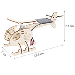 Tecnologia per elicotteri solari fai-da-te Modello di aereo assemblato in legno per bambini di piccola produzione, DIY Solar Helicopter