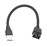 Cavo adattatore USB-A maschio a 9 pin della scheda madre integrato per dati RGB e porta U esterna, USB-A Male To 9Pin